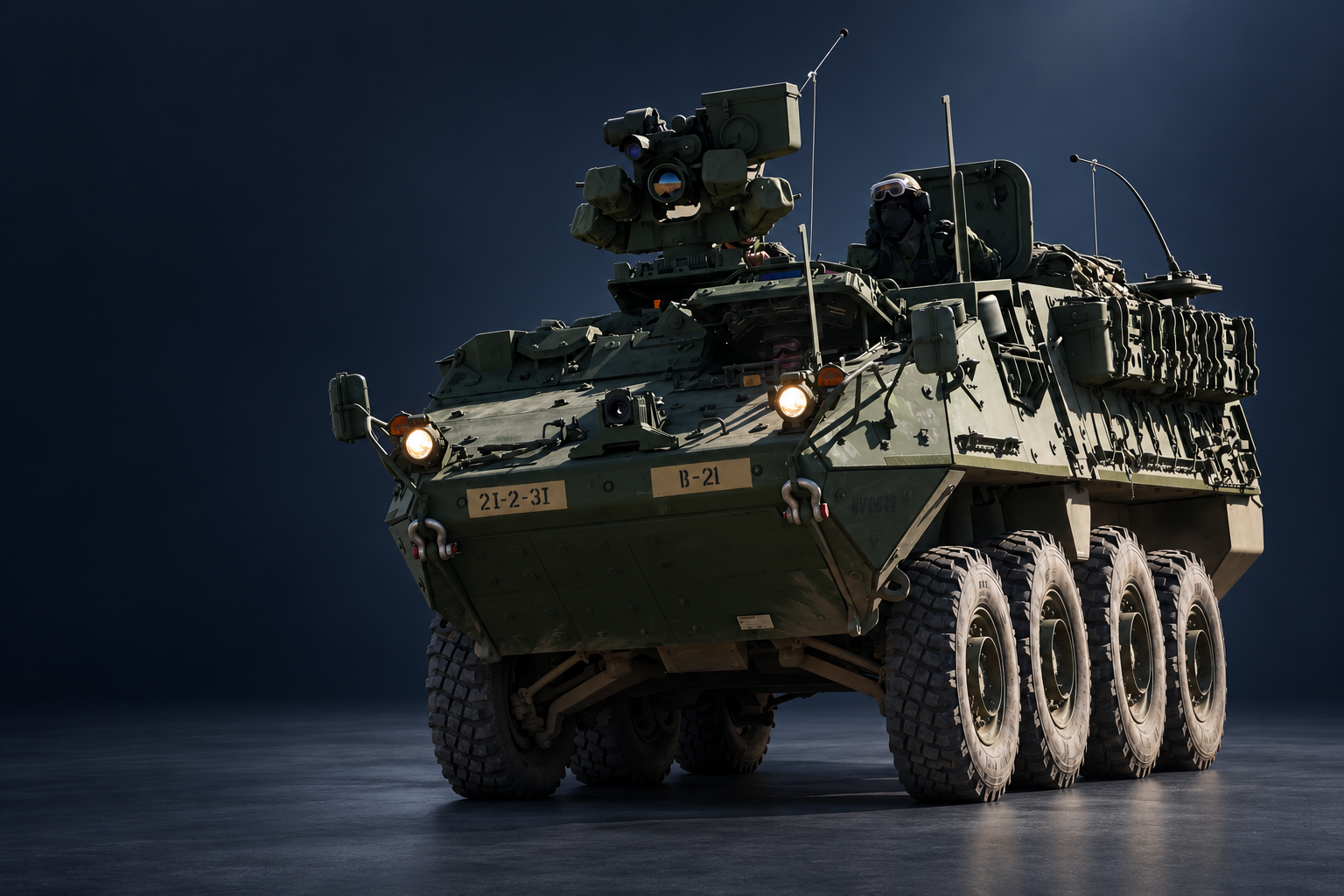 Armoured vehicle — studio presentation based on DEW photography