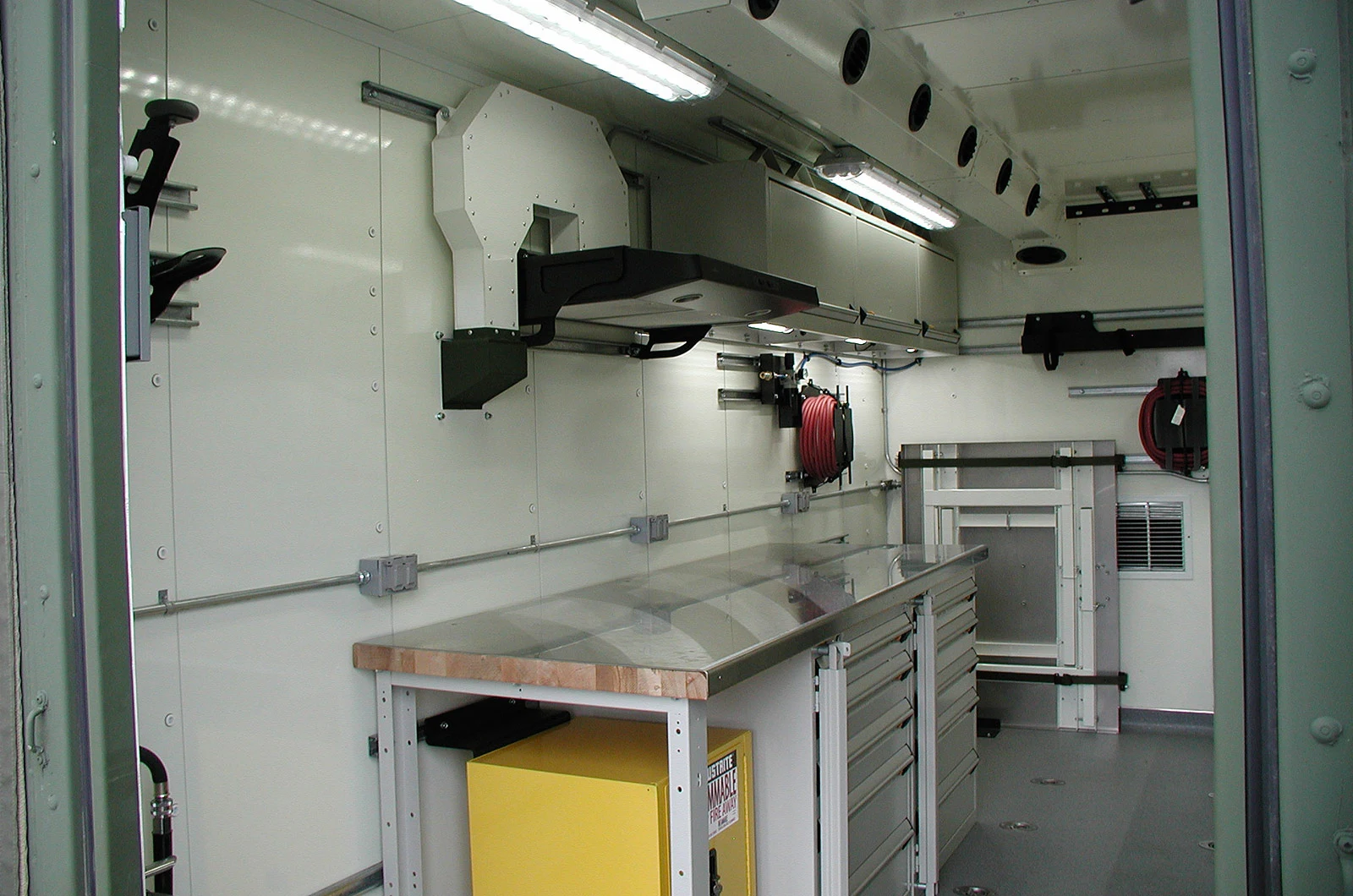Workshop surfaces and integrated storage